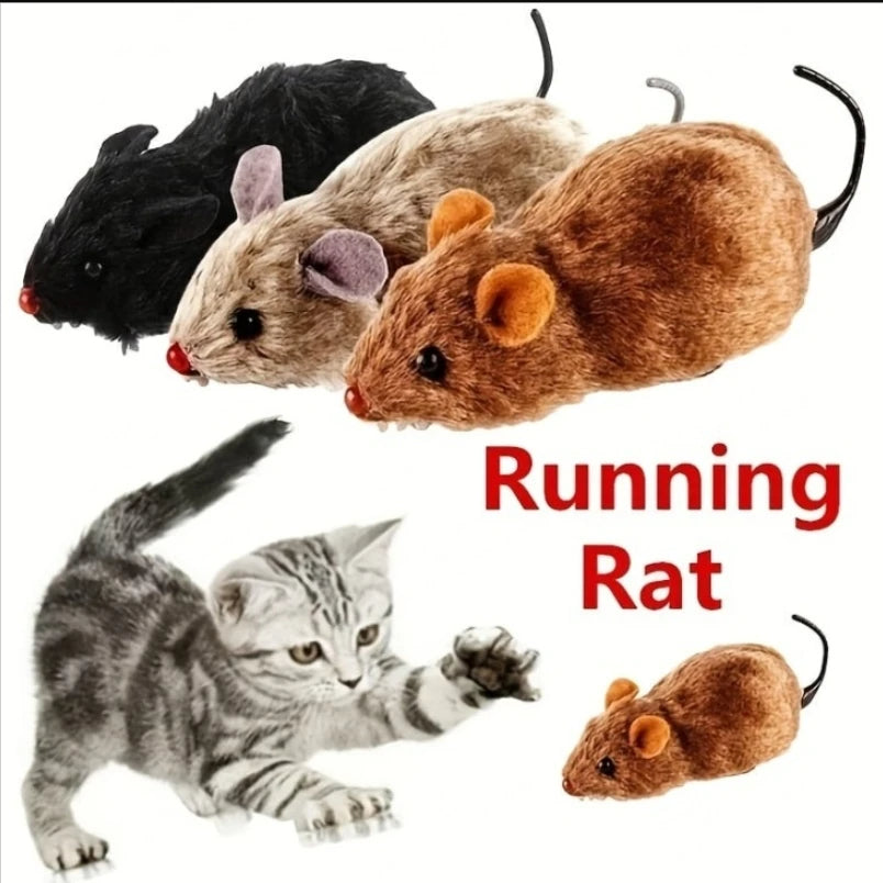 Lifelike Plush Mouse Running Rat Toy for Cats Dogs Tail Mouse