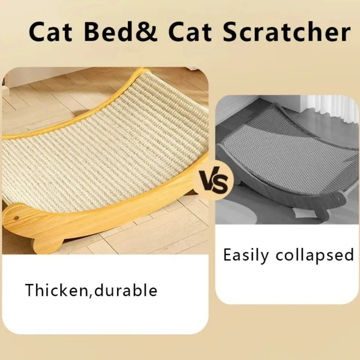 Wooden Cat Scratching Pads Multifuction Cats Sleeping Bed