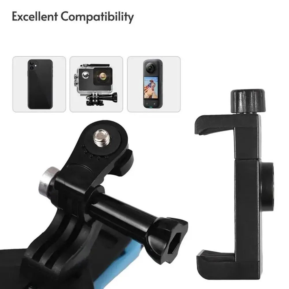 Motorcycle Helmet Chin Strap Mount Holder With Phone Clip For GoPro